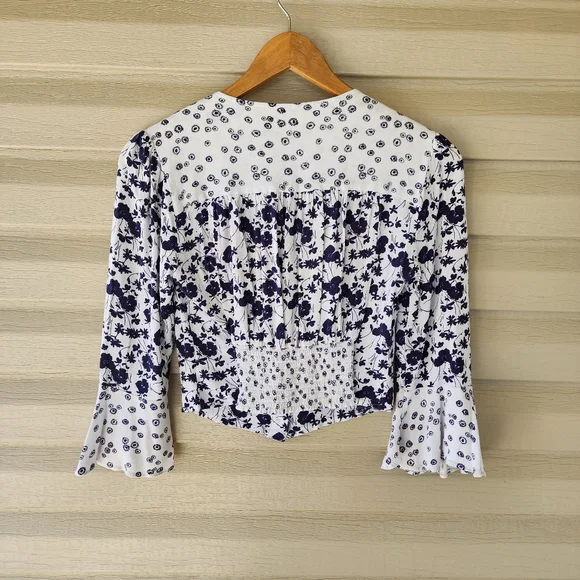 Free People lady bohemian bell sleeve crop top - Picture 10 of 13